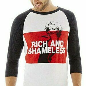 New! Marilyn Monroe Rich and Shamless Baseball T-Shirt